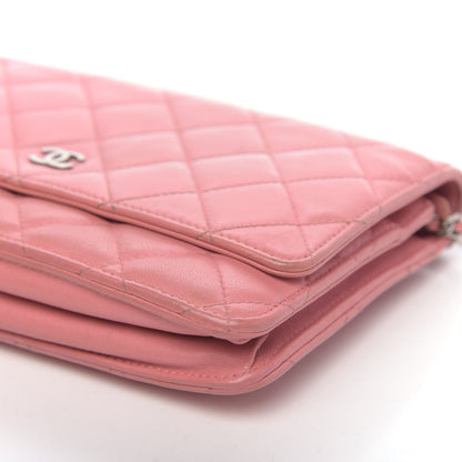 Chanel Lambskin Quilted Wallet On Chain WOC Pink 11 of 15