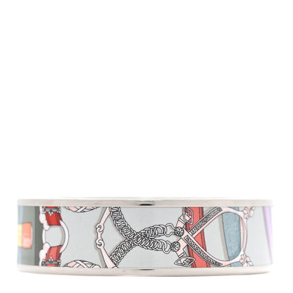Hermes Enamel Printed Wide Cavald'Or Bracelet 70 Romantique 3 of 5