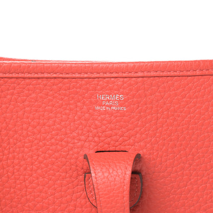 Hermes Taurillon Clemence Amazone Evelyne III PM Orange Poppy Rouge Casaque 6 of 12