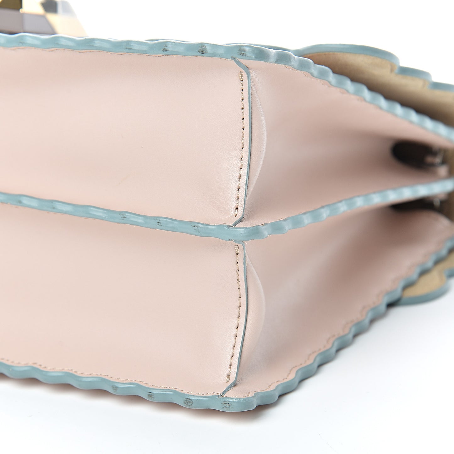 Vitello Liberty Scalloped Studded Kan I Shoulder Bag Soap