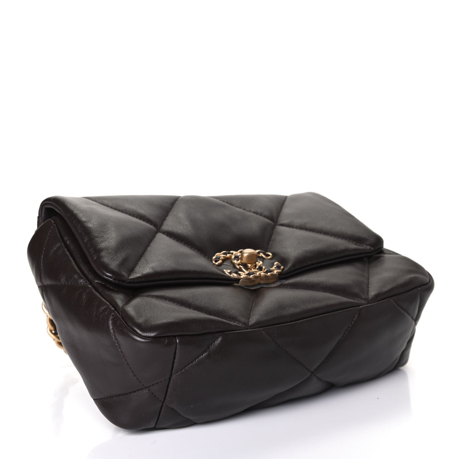 Chanel Lambskin Quilted Medium Chanel 19 Flap Dark Brown 3 of 4