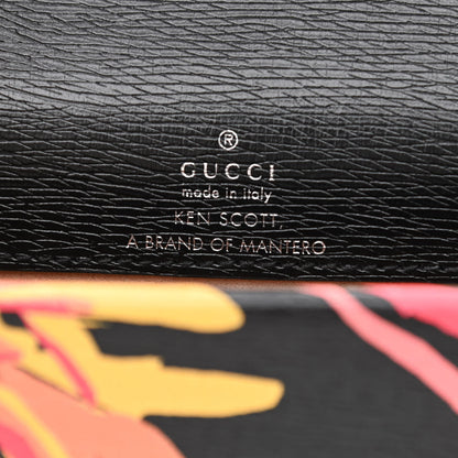 Gucci X KEN SCOTT New Shangai Calfskin Jenny Floral Print Super Mini Dionysus Shoulder Bag Black Pink 6 of 10