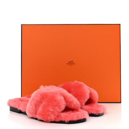 Hermes Woolskin Oran Sandals 36 Rose Du Desert 8 of 8