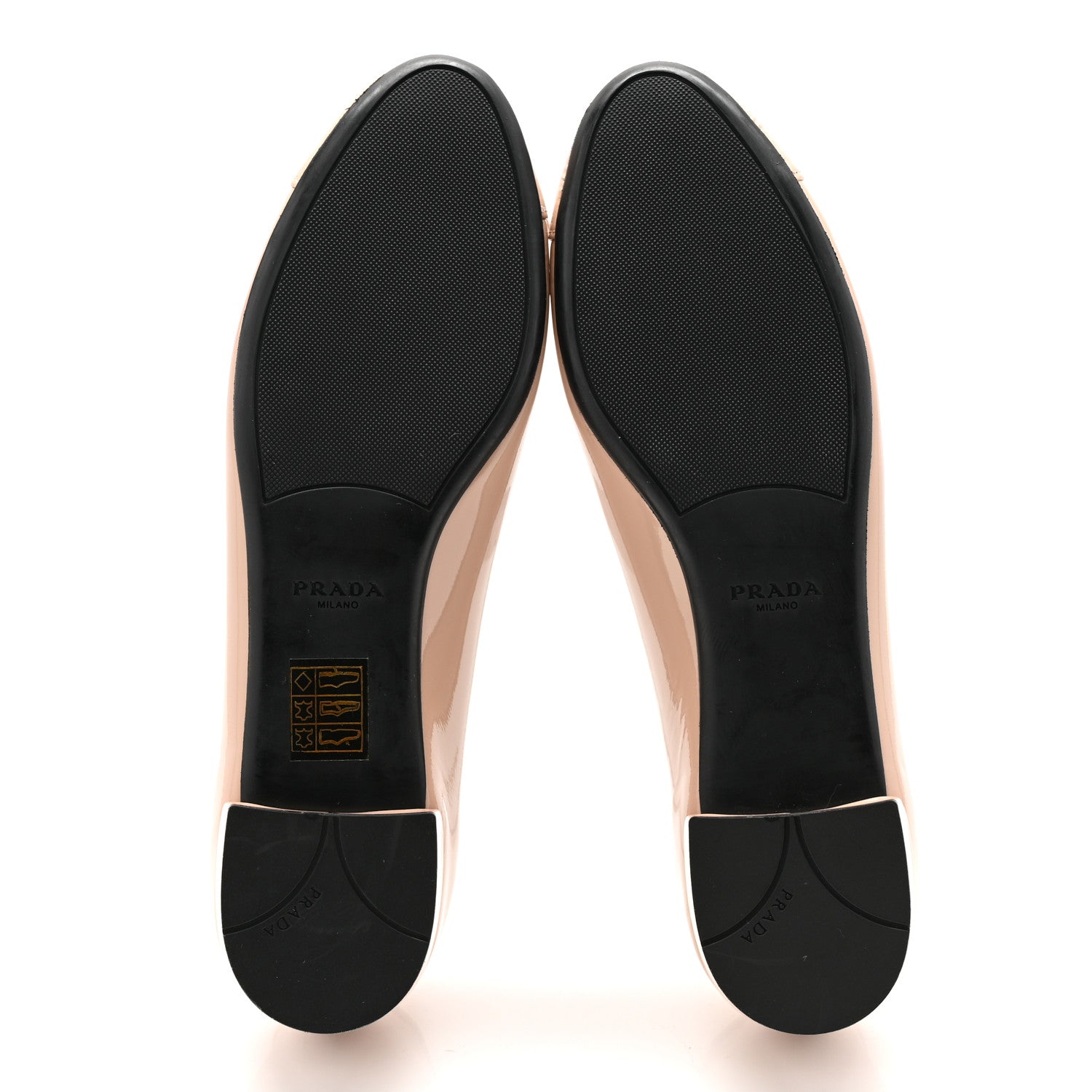 Prada Vernice Cap Toe Logo Bow Ballerina Flats 36 Cipria 6 of 10