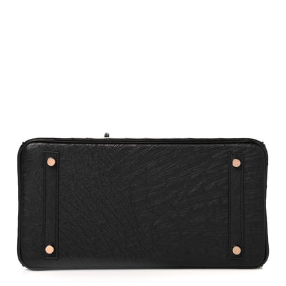 Hermes Ostrich Birkin 30 Black 5 of 34