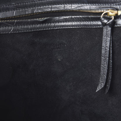 Celine Crocodile Embossed Calfskin Large Phantom Luggage Black 5 of 11