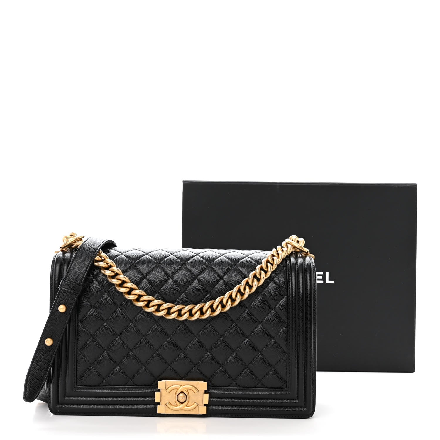 Chanel Caviar Quilted New Medium Boy Flap Black 11 of 11