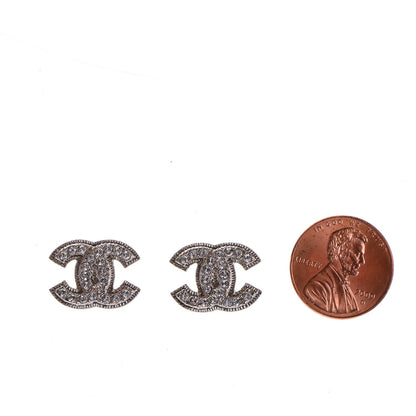 Chanel Crystal CC Earrings Silver 2 of 5