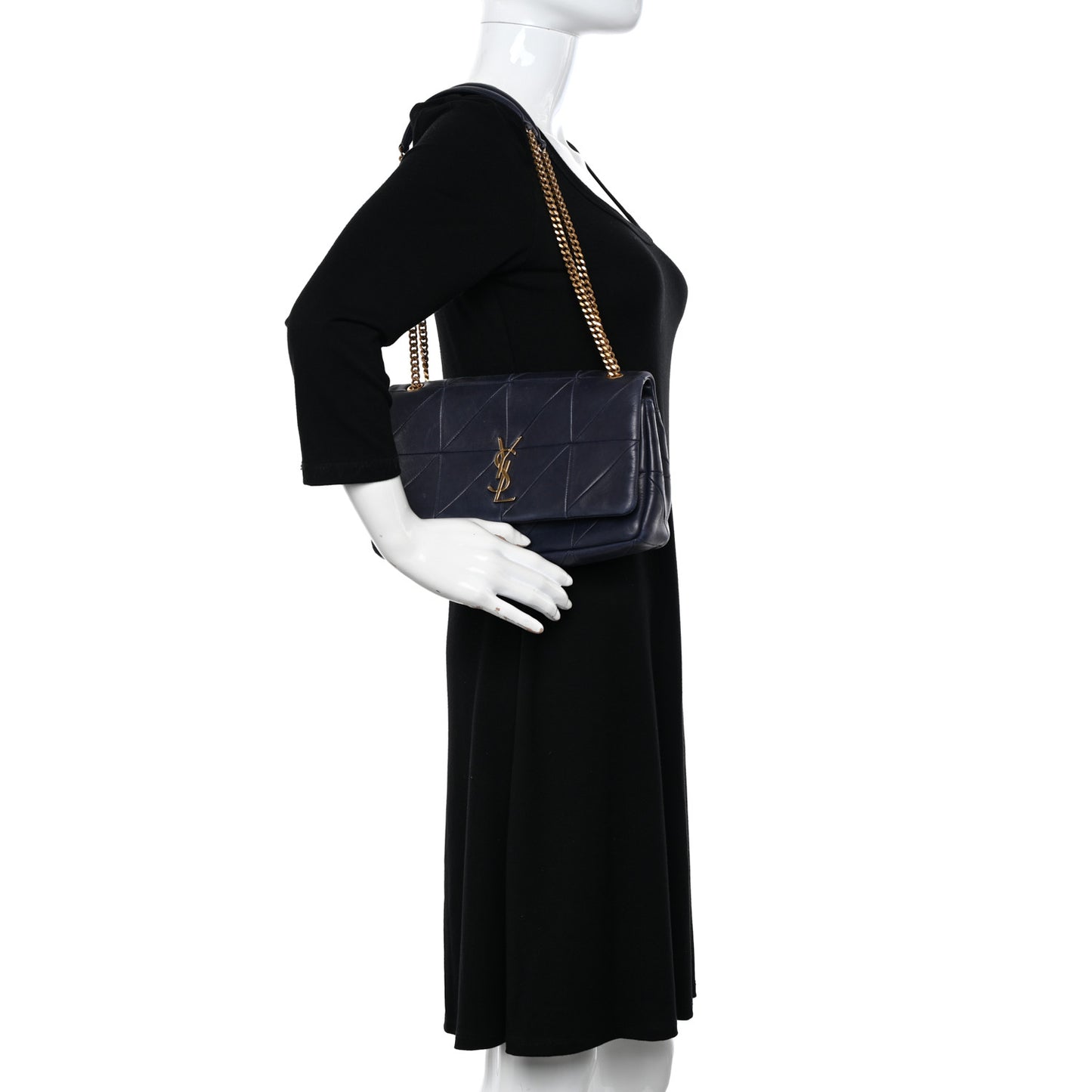 Lambskin Patchwork Monogram Medium Jamie Dark Notte