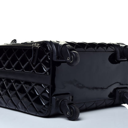 Chanel Vinyl Calfskin Quilted Trolley Rolling Luggage Black 7 of 8
