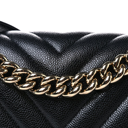 Chanel Caviar Chevron Quilted Medium Boy Flap Black 8 of 10