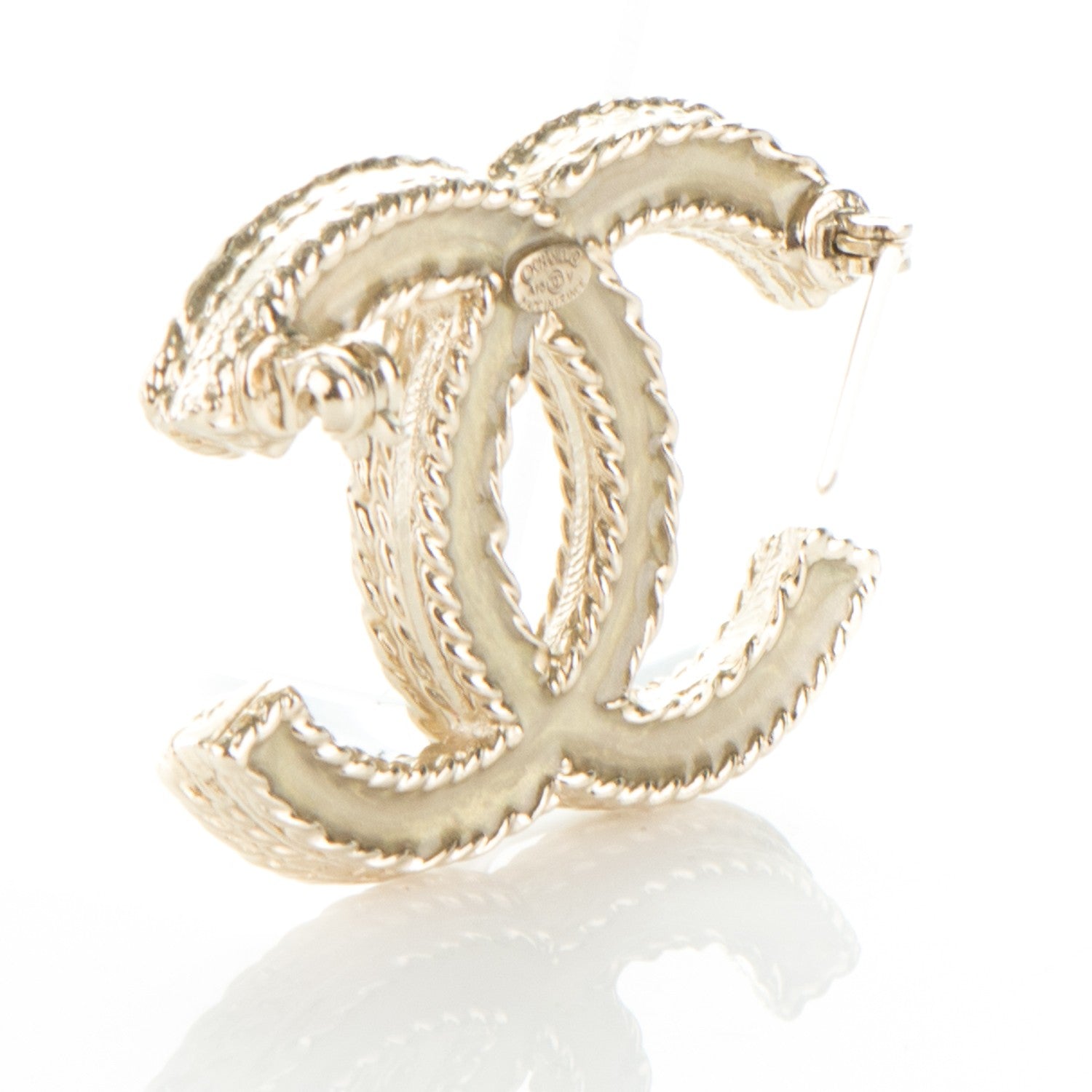 Chanel Crystal CC Brooch Light Gold 3 of 4