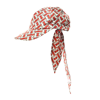 Burberry Silk TB Monogram Foulard Baseball Hat S Vermillion 1 of 7