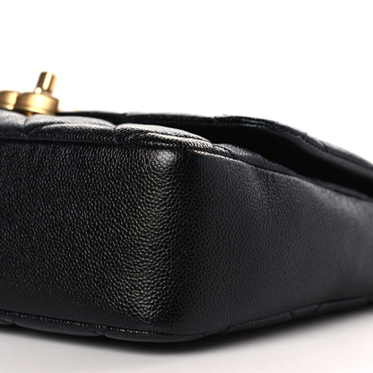 Chanel Shiny Caviar Quilted Large Chain Melody Flap Black 9 of 10