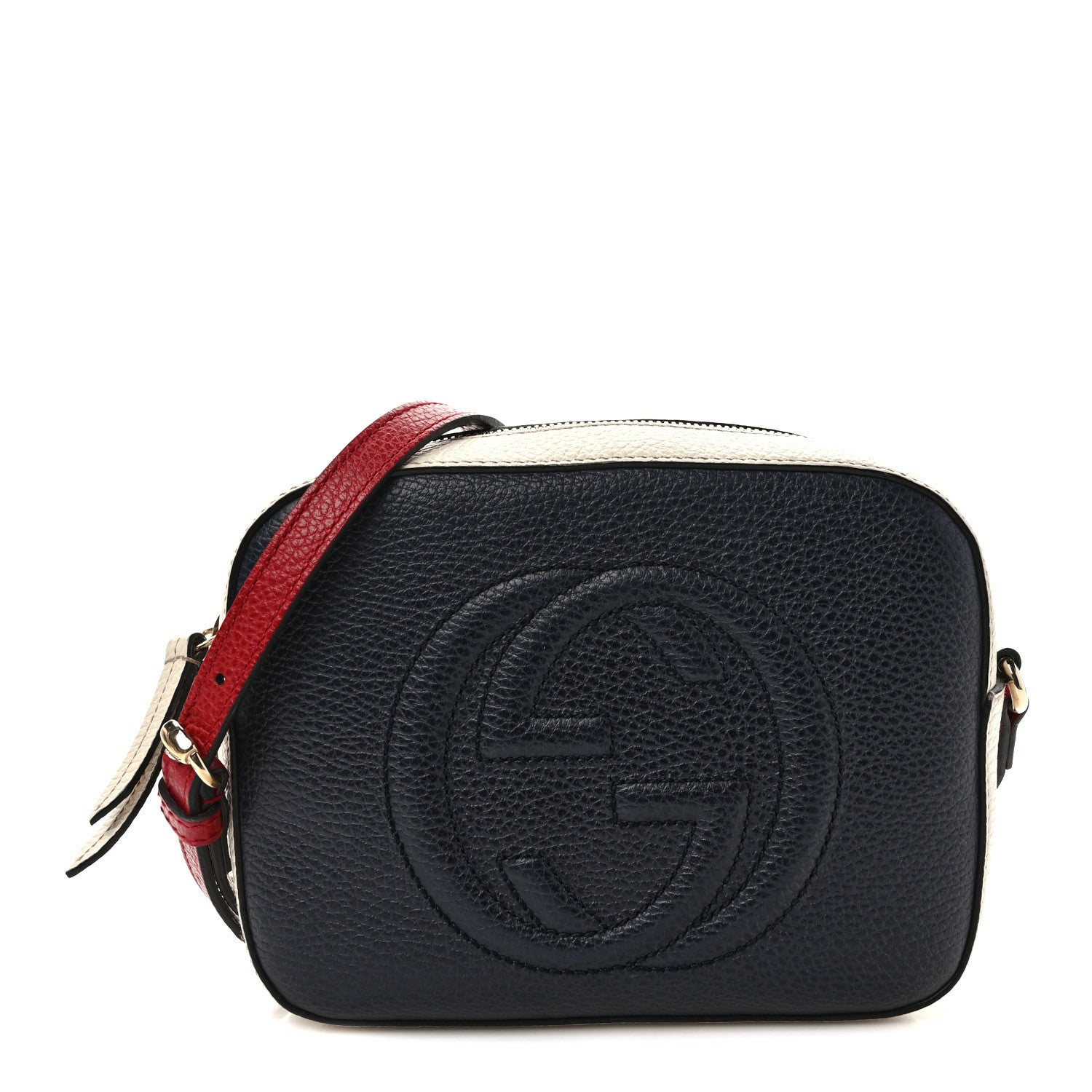 Gucci Dollar Calfskin Small Soho Disco Bag Blue Hibiscus Red Mystic White 1 of 9