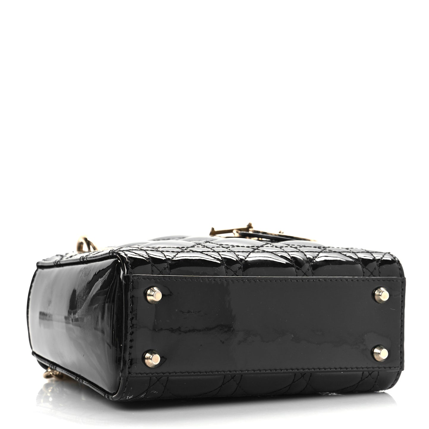 Patent Cannage Mini Lady Dior Black