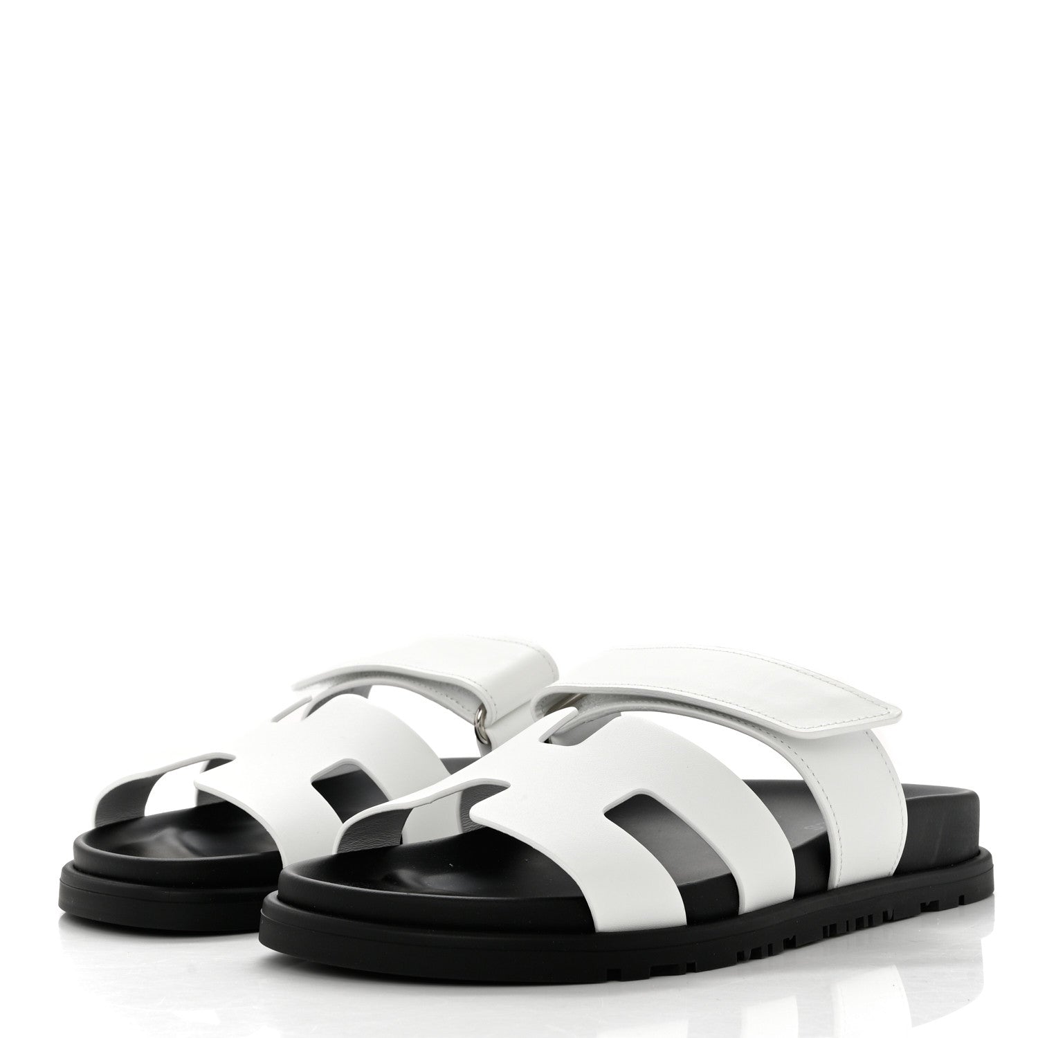 Hermes Calfskin Womens Chypre Sandals 35.5 White 3 of 8