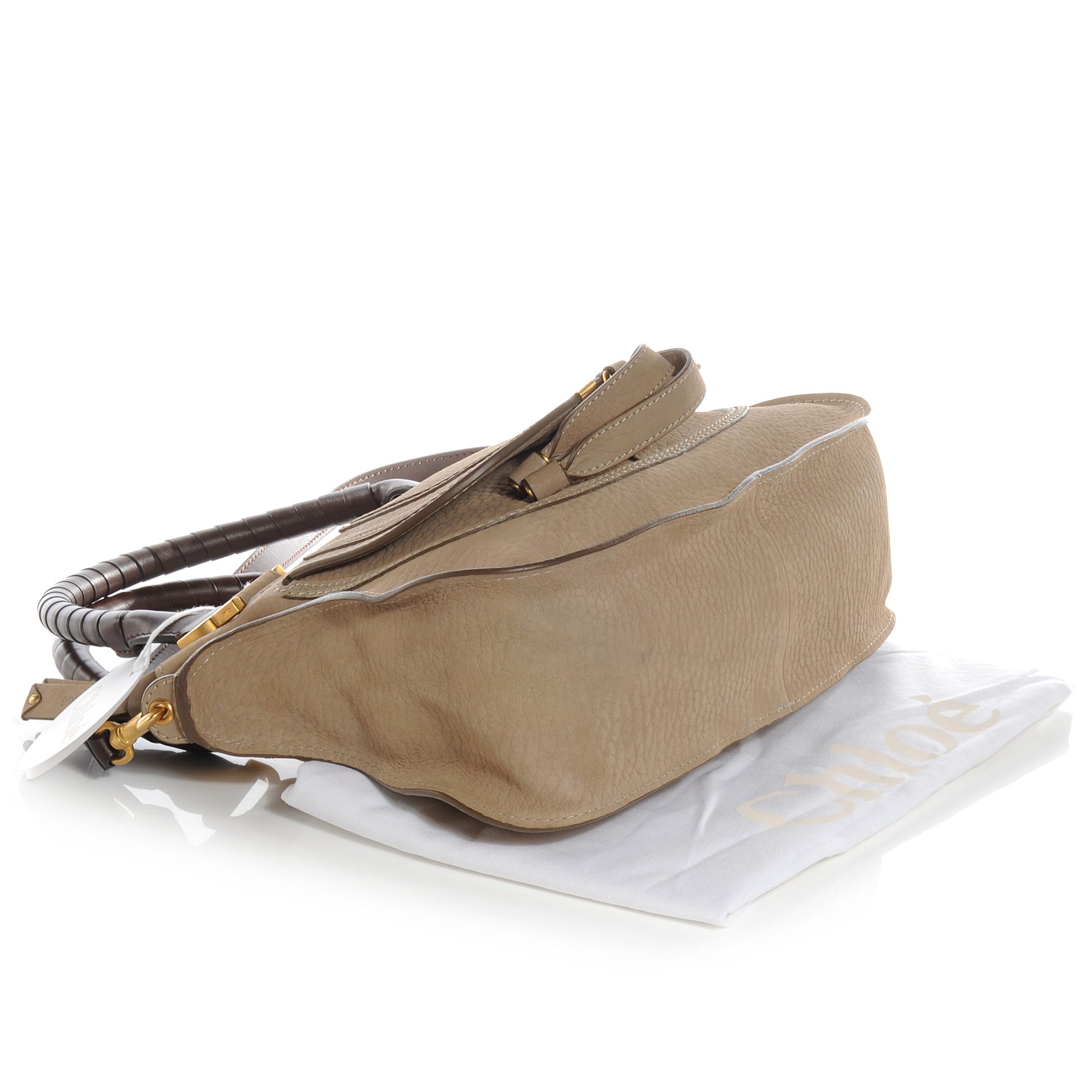 Chloe Nubuck Calfskin Large Marcie Satchel Greige 4 of 7