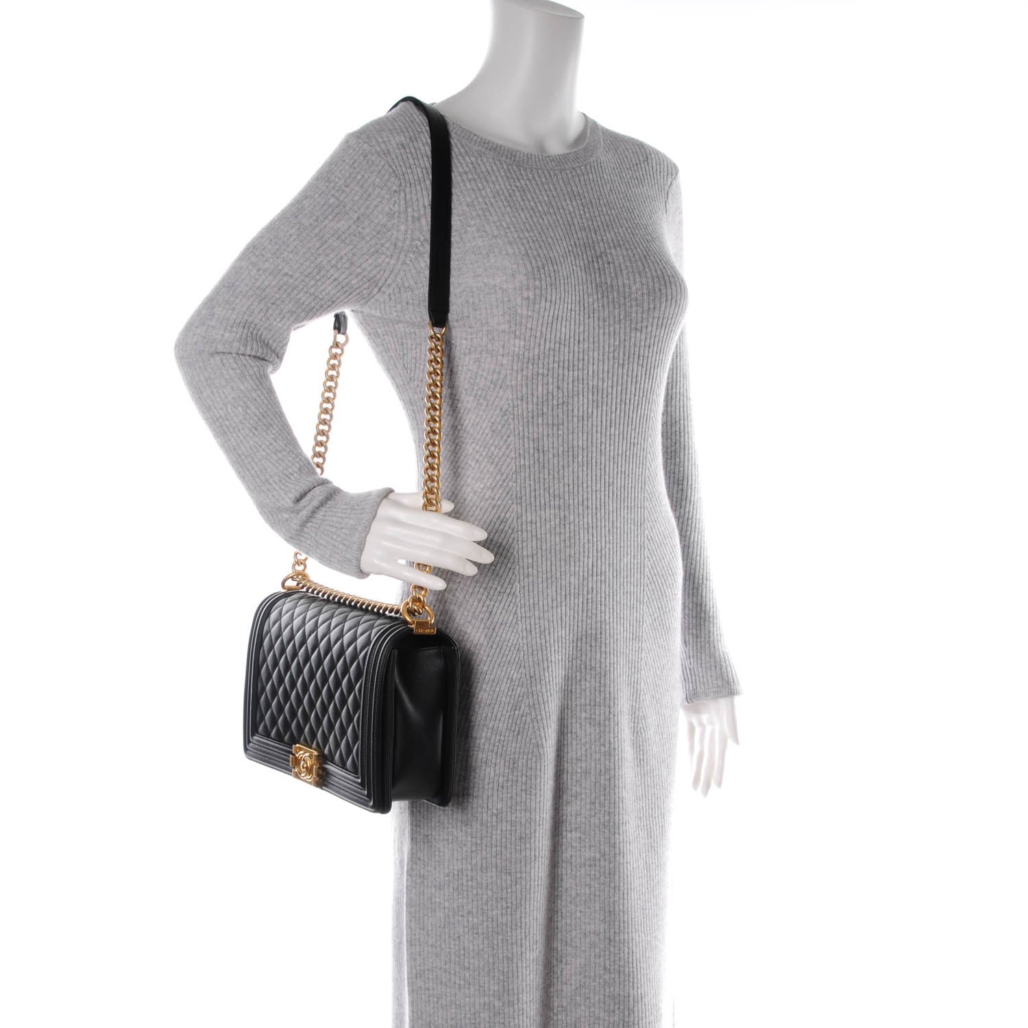 Chanel Calfskin Quilted New Medium Boy Flap Black 2 of 7