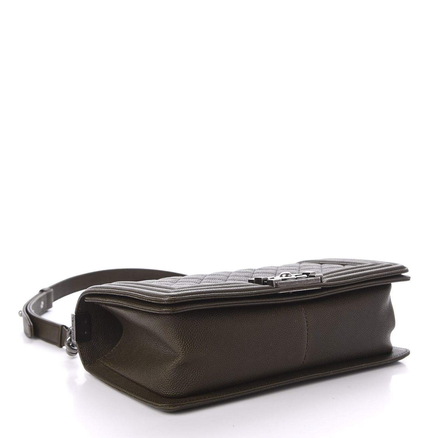 Caviar Quilted Medium Boy Flap Khaki