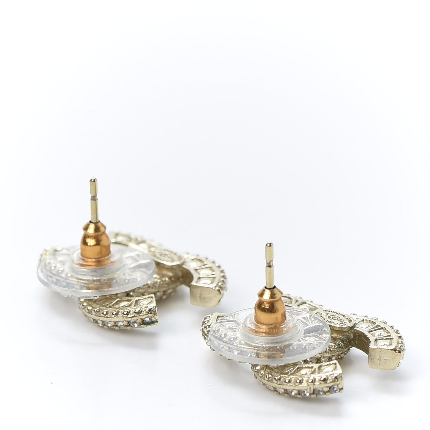 Crystal Timeless CC Earrings Light Gold