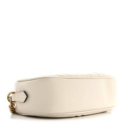 Gucci Calfskin Matelasse Small GG Marmont Chain Shoulder Bag White 4 of 10