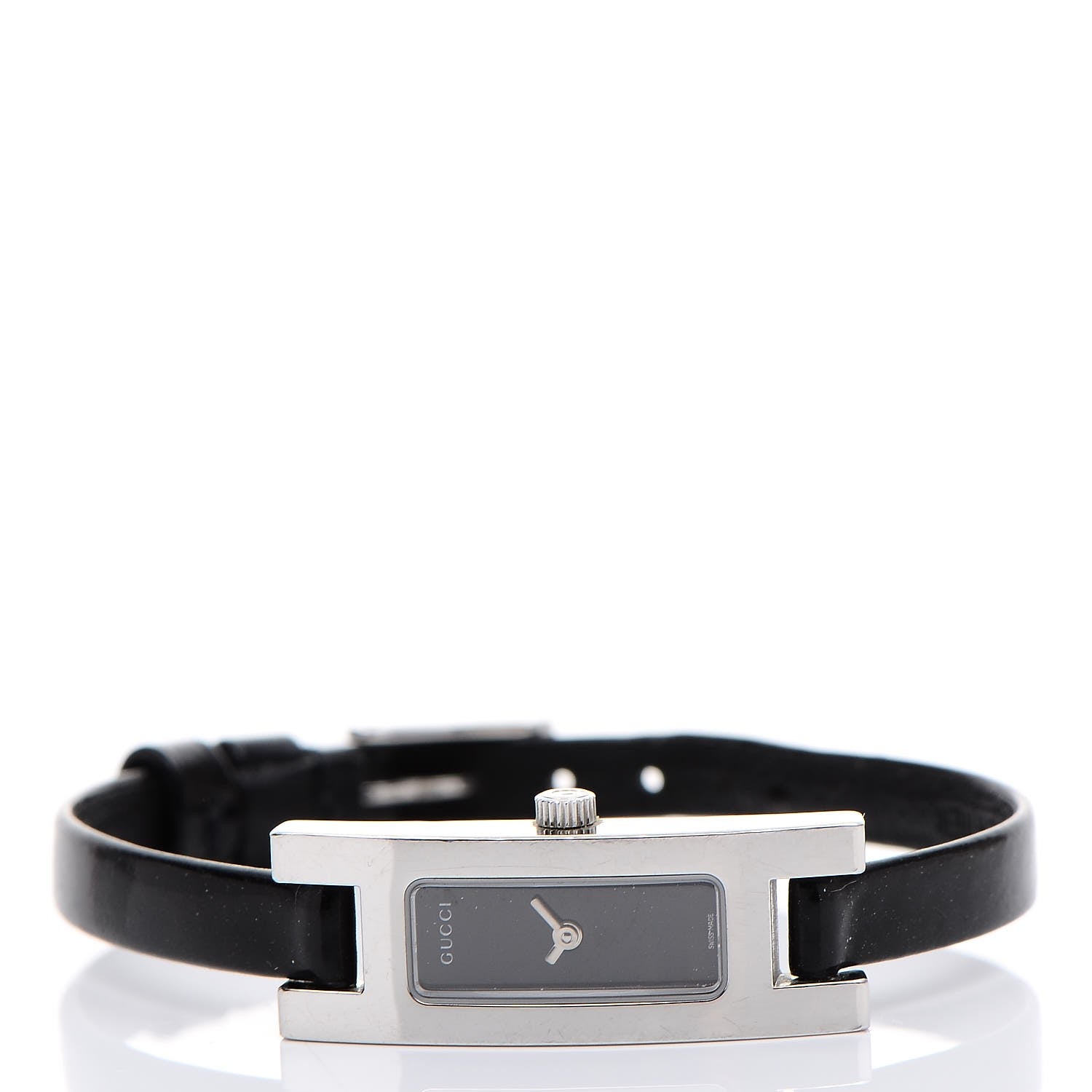 Gucci Stainless Steel Calfskin 12mm 3900L Quartz Watch Black 3 of 5