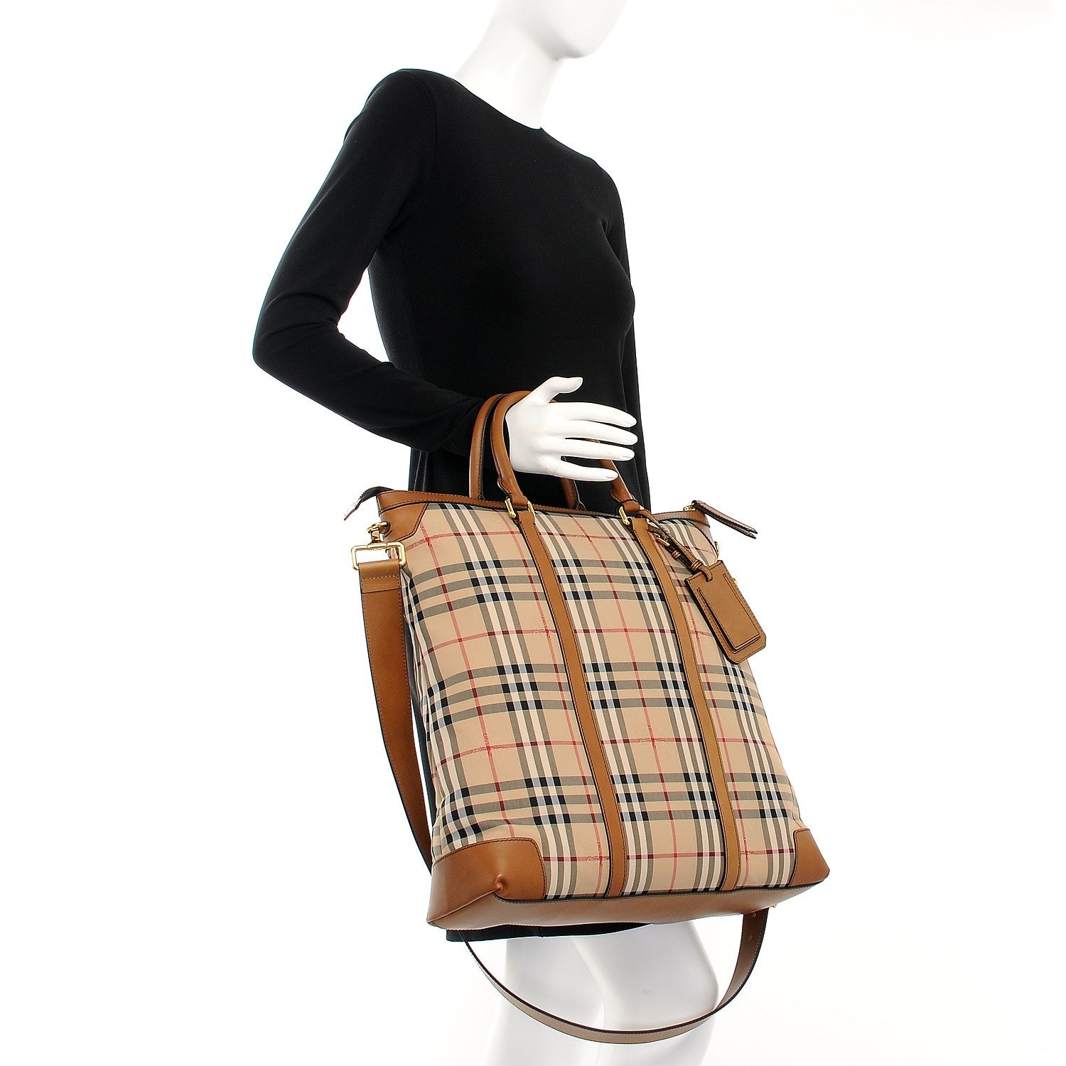 Burberry Horseferry Check Garnett Tote Tan 3 of 13