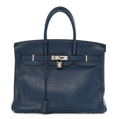 Hermes Taurillon Clemence Birkin 35 Bleu Brighton 1 of 12