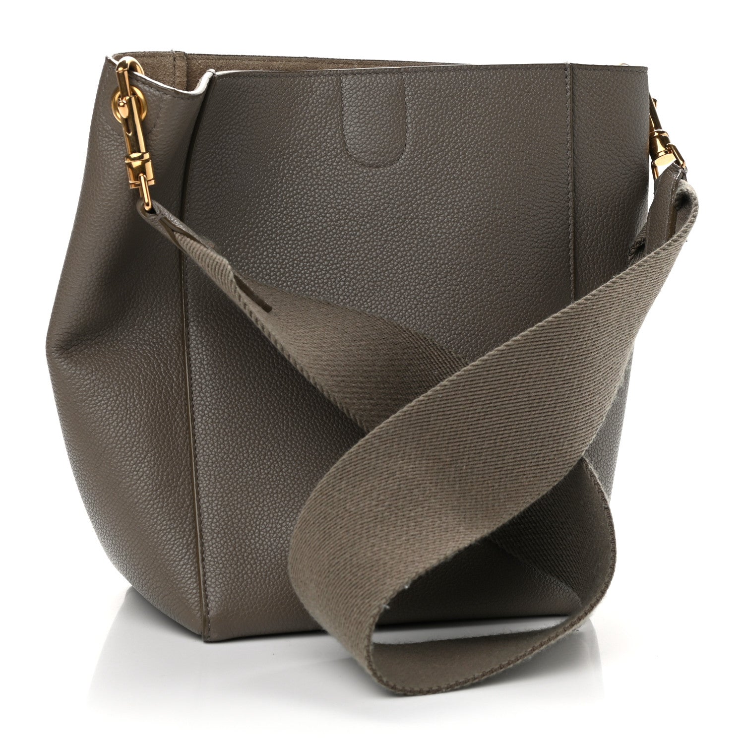 Celine Soft Grained Calfskin Small Sangle Bucket Bag Taupe 3 of 9