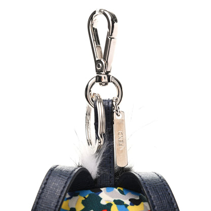 Fendi Nylon Vitello Elite Flamingo Fox Nutria Fur Lightning Monster Eyes Mini Backpack Charm Multicolor 7 of 7