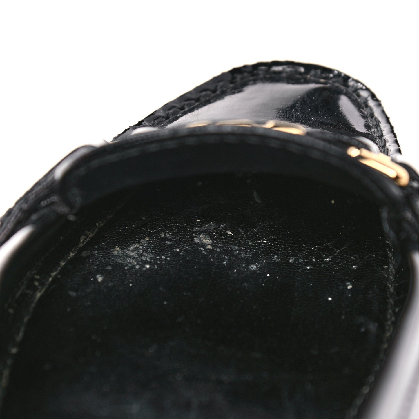 Patent Calfskin Oxford Loafers 38 Black