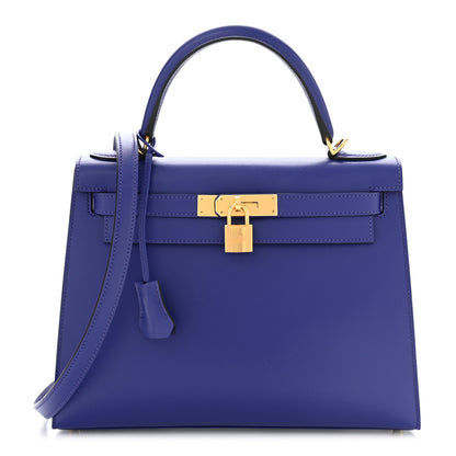 Hermes Tadelakt Kelly Sellier 28 Bleu Electrique 1 of 11
