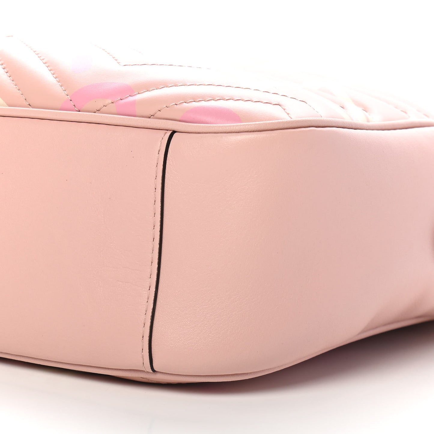 Calfskin Matelasse GucciGhost Medium GG Marmont Chain Shoulder Bag Perfect Pink Rosa Ivory