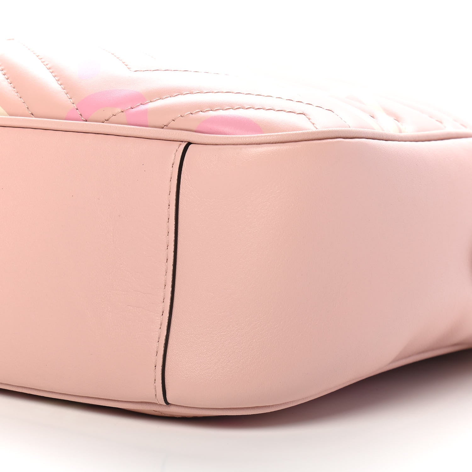 Gucci Calfskin Matelasse GucciGhost Medium GG Marmont Chain Shoulder Bag Perfect Pink Rosa Ivory 10 of 10