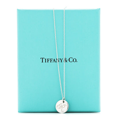 Tiffany Sterling Silver Letter R Disc Pendant Necklace 5 of 5
