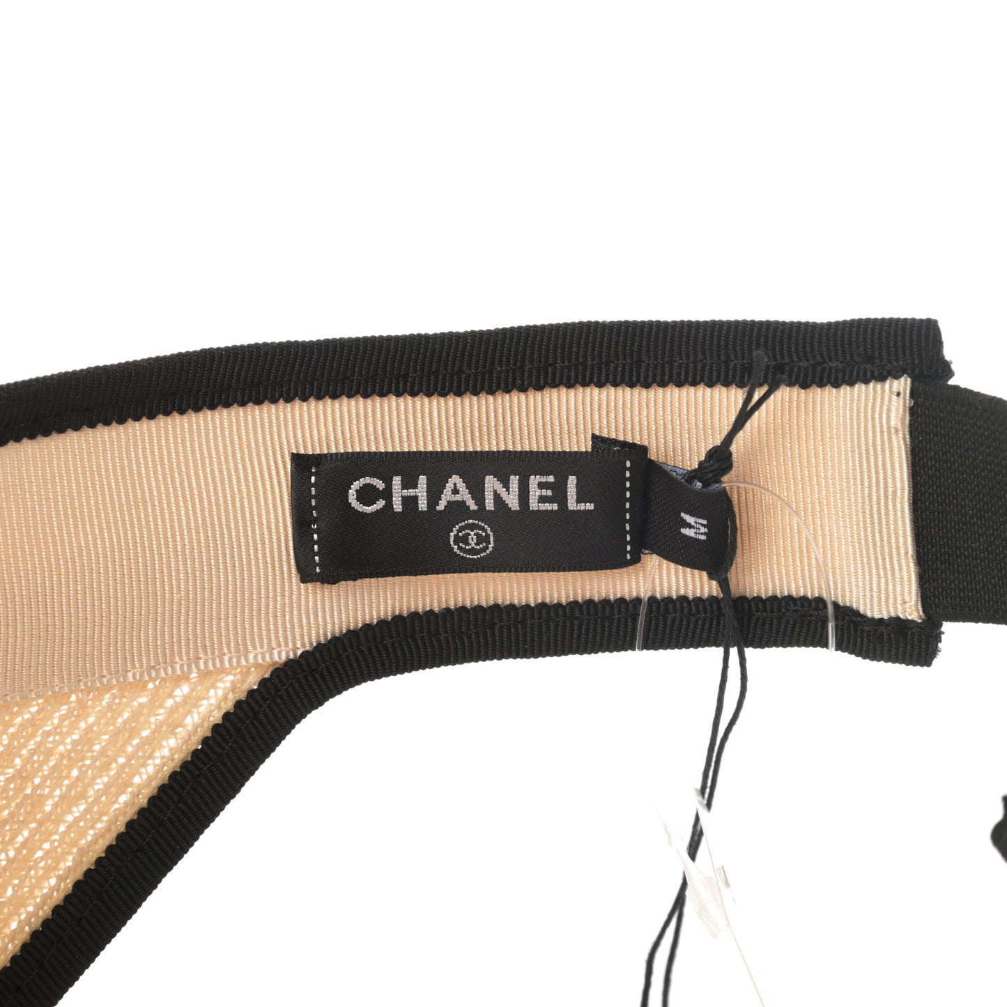 Straw Grosgrain Visor M Beige Black