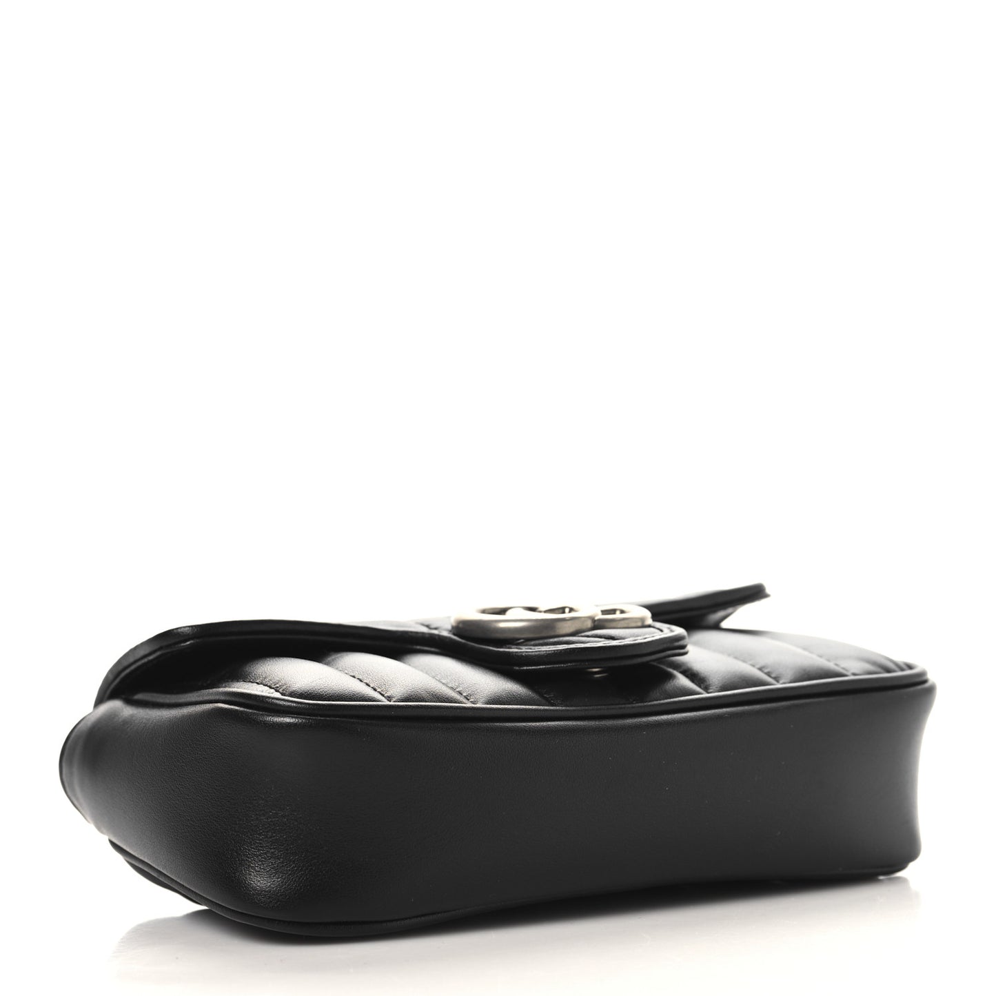 Calfskin Matelasse Aria Super Mini GG Marmont Shoulder Bag Black