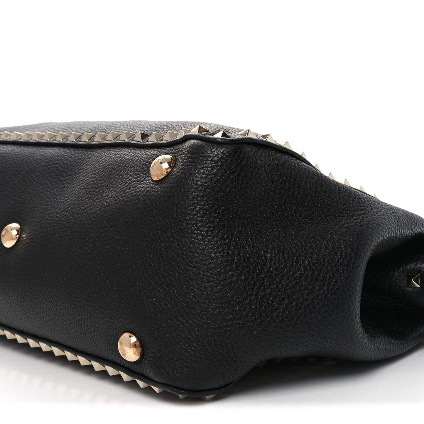 Vitello Medium Rockstud Tote Black
