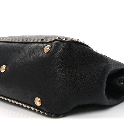 Valentino Garavani Vitello Medium Rockstud Tote Black 9 of 9