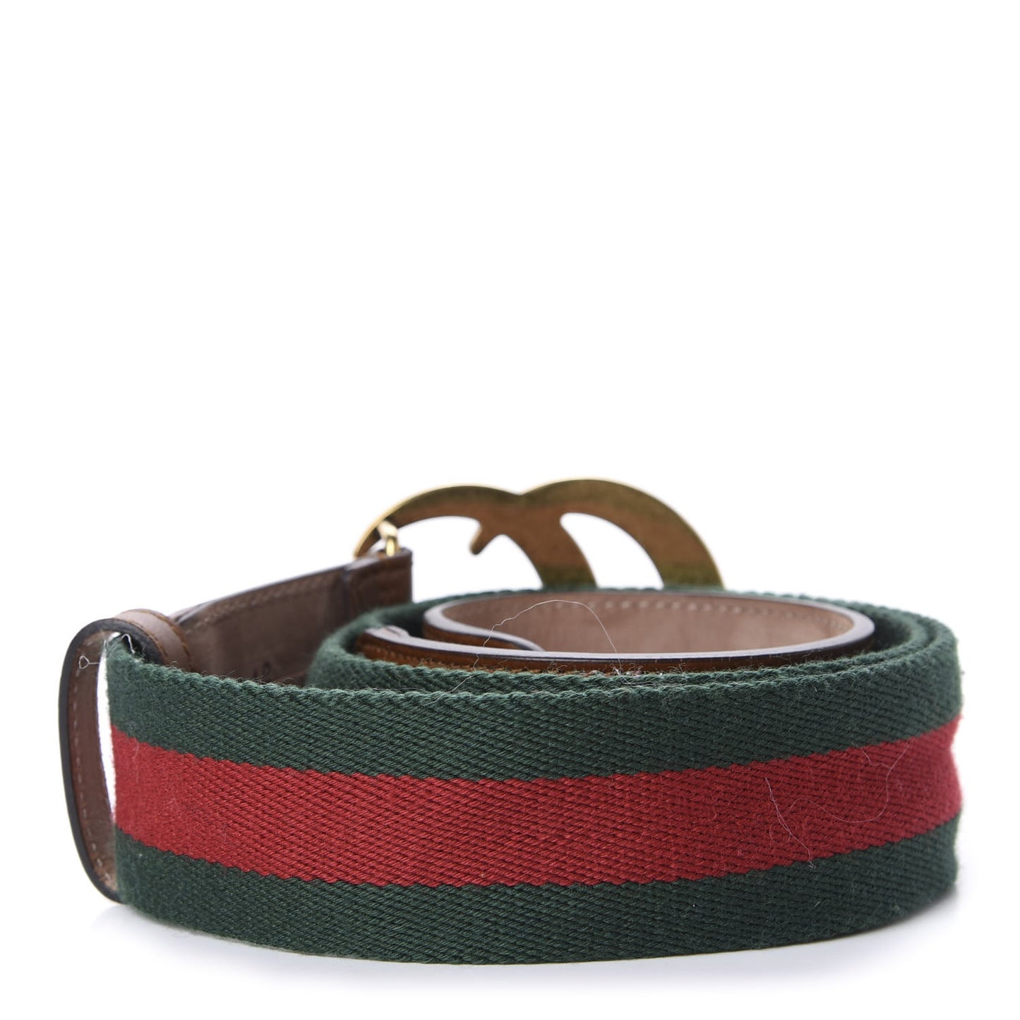 Nylon Calfskin Double G Web 40mm Belt 90 36 Green Red Cuir