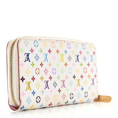 Louis Vuitton Monogram Multicolor Zippy Wallet White Litchi 3 of 12