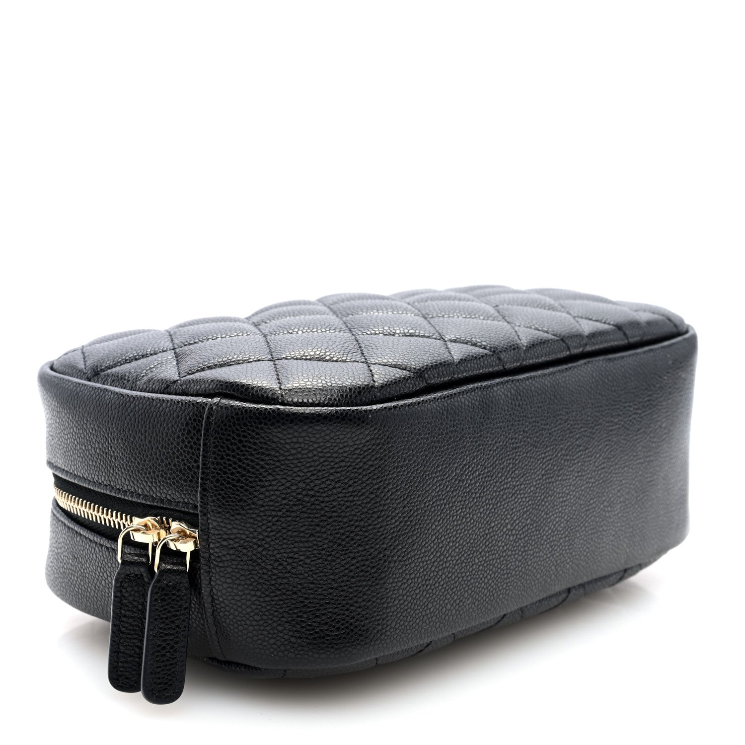 Chanel Caviar Quilted Medium Curvy Pouch Cosmetic Case Black 4 of 7