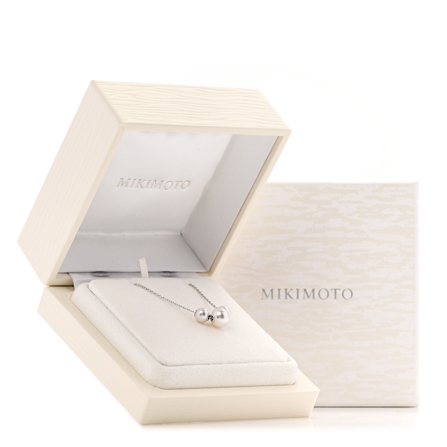 Mikimoto 18K White Gold Diamond Akoya Cultured Pearl 5.5-8mm Pearls in Motion Necklace 5 of 5