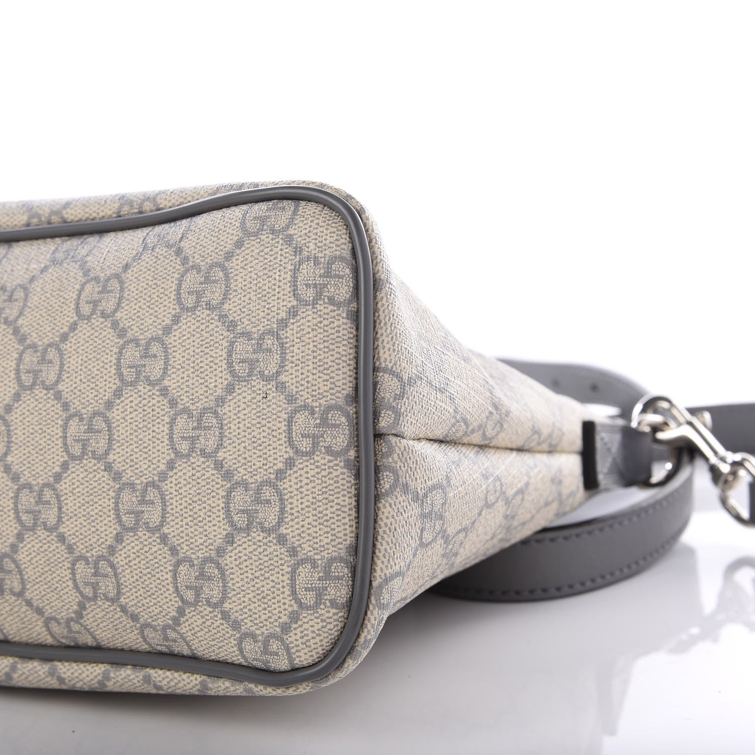 Gucci GG Supreme Monogram Small Zippered Tote Ecru Grigio 8 of 9