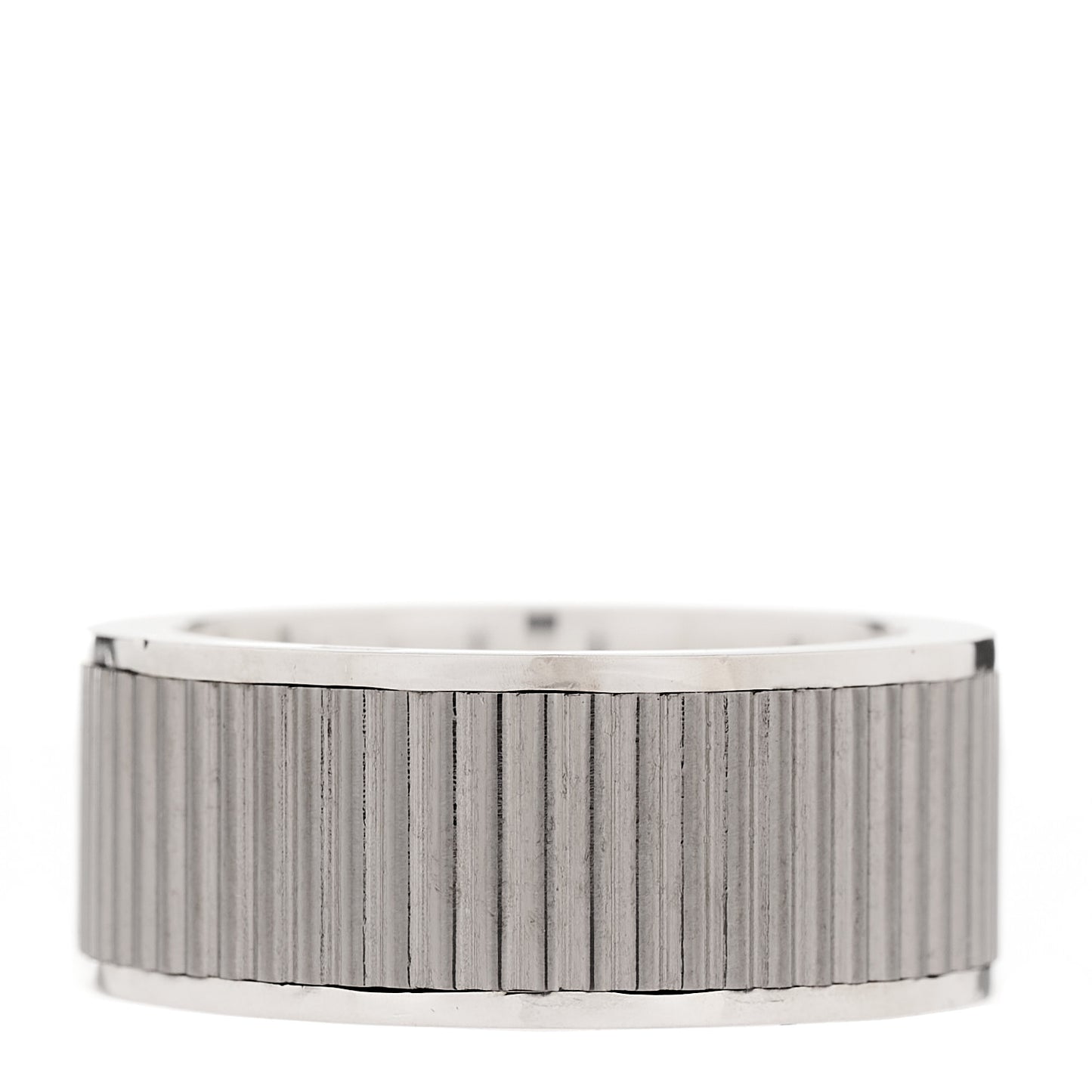 Sterling Silver Titanium Coin Edge Ring 54 7