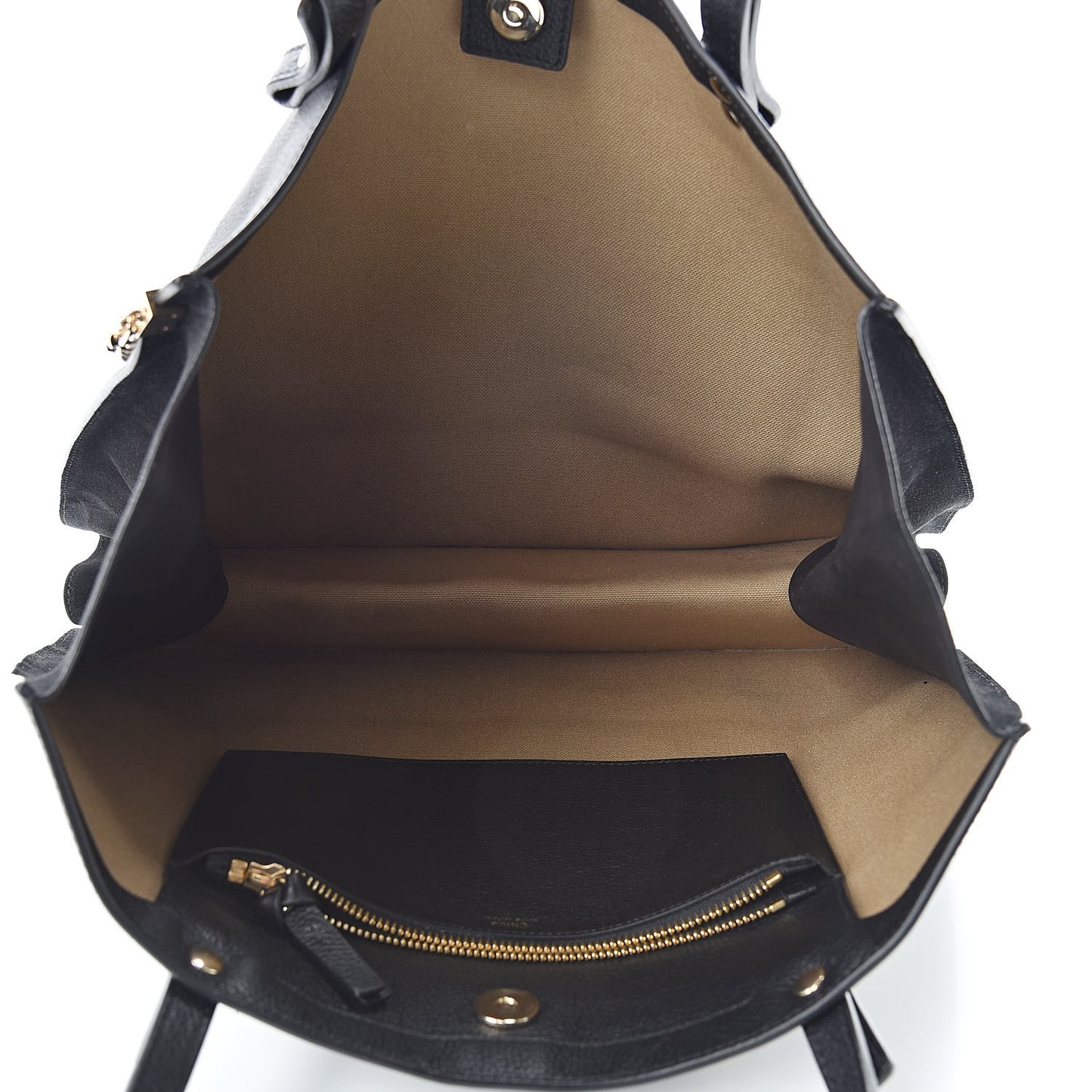 Grained Calfskin Suede Medium Faye Tote Black