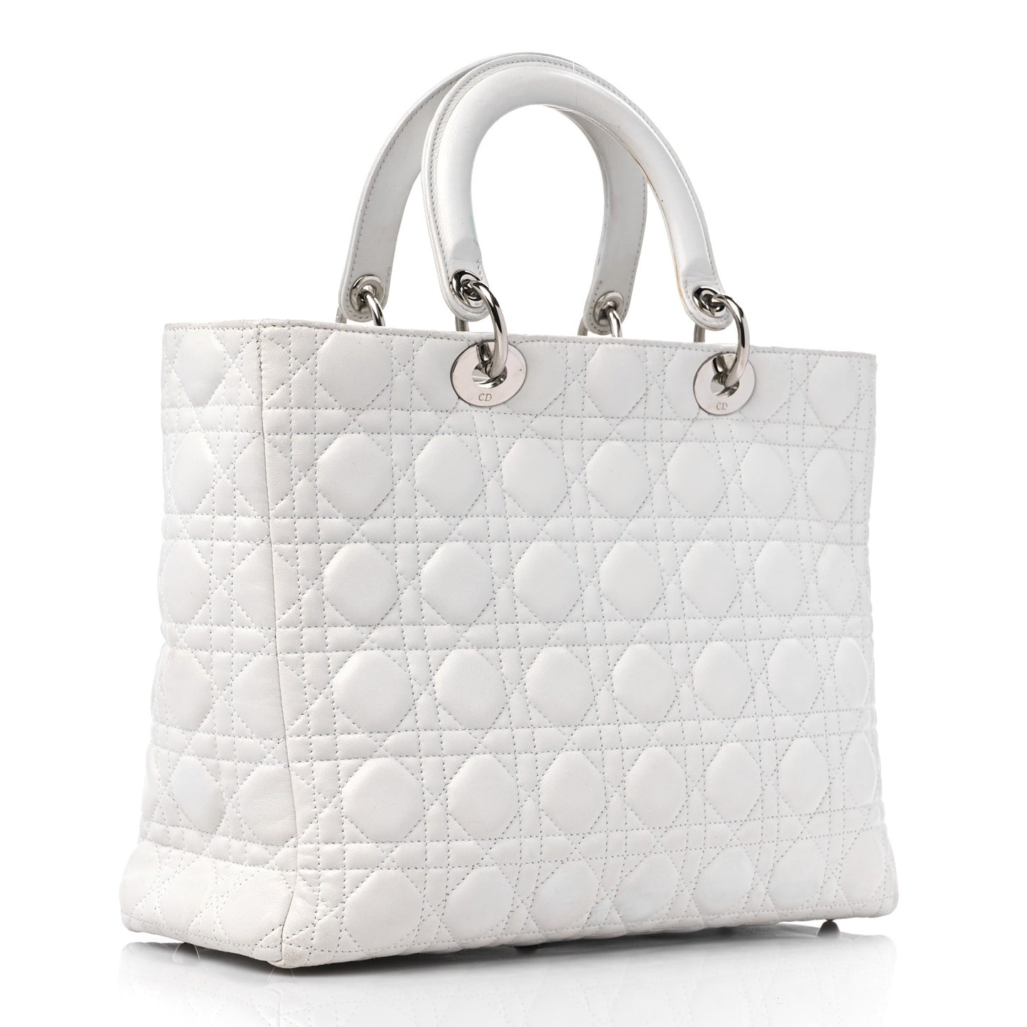 Lambskin Cannage Large Lady Dior White