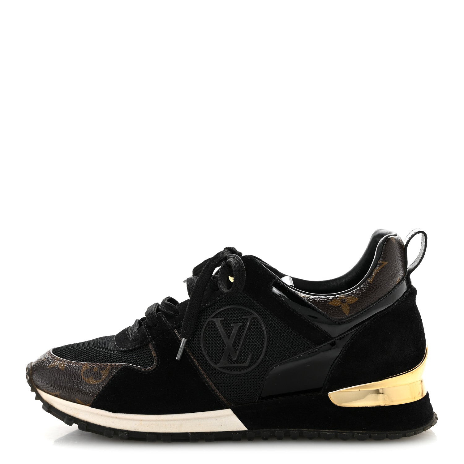 Louis Vuitton Suede Monogram Run Away Sneakers 37 Black 1 of 11