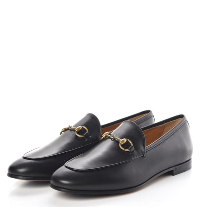 Gucci Calfskin Womens Jordaan Loafers 37.5 Black 3 of 8